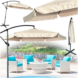 Parasol ogrodowy LUARO duży składany z wysięgnikiem 290cm beżowy