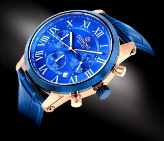 Zegarek Męski Giewont Chronograph Sapphire Miedziano Niebieski GW6260-A5