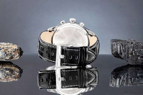 Zegarek Męski Giewont Chronograph Sapphire Srebrno Czarny GW7650-A2