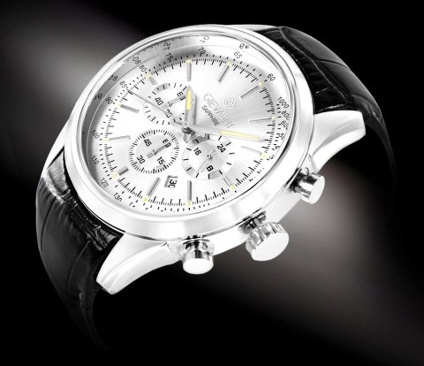 Zegarek Męski Giewont Chronograph Sapphire Srebrny GW7650-A1