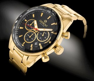 Zegarek Męski Giewont Chronograph Sapphire Złoto Czarny GW9140-B4