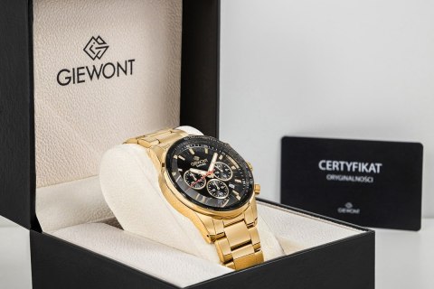 Zegarek Męski Giewont Chronograph Sapphire Złoto Czarny GW9140-B4