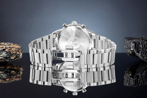 Zegarek Męski Giewont Chronograph Sapphire Srebrno Niebieski GW8510-B3