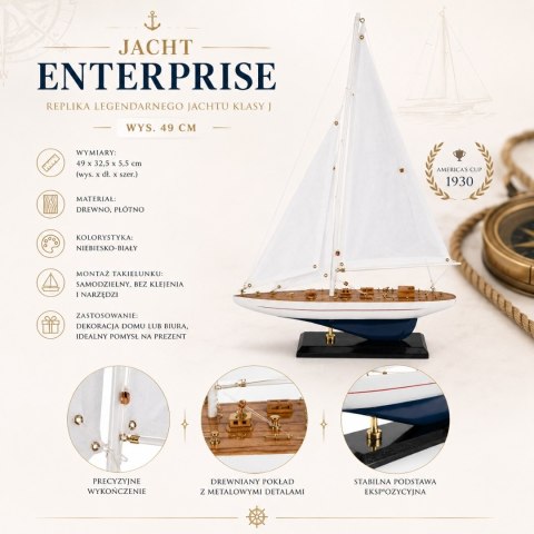 Jacht Enterprise 49 cm - Model drewniany - ENT49