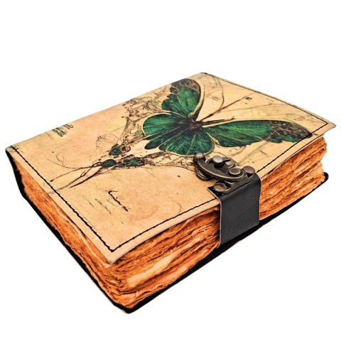 Notes Skórzany Retro Motyl - Skóra Kozia 200 stron - AH20