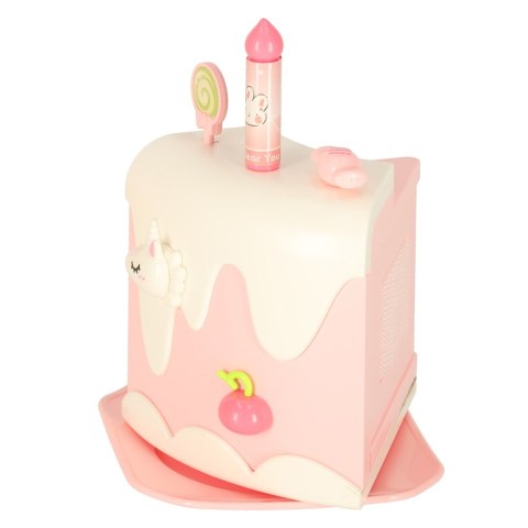 Tort urodzinowy piętrowy do krojenia na rzepy muzyka światła kuchnia 16 elementów różowy