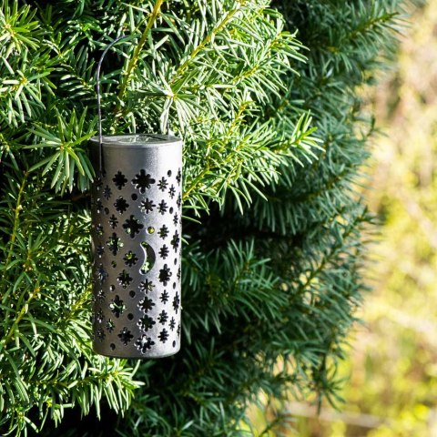 Lampa solarna ogrodowa ażurowa latarenka lampion LED czujnik zmierzchu wbijana 4szt.